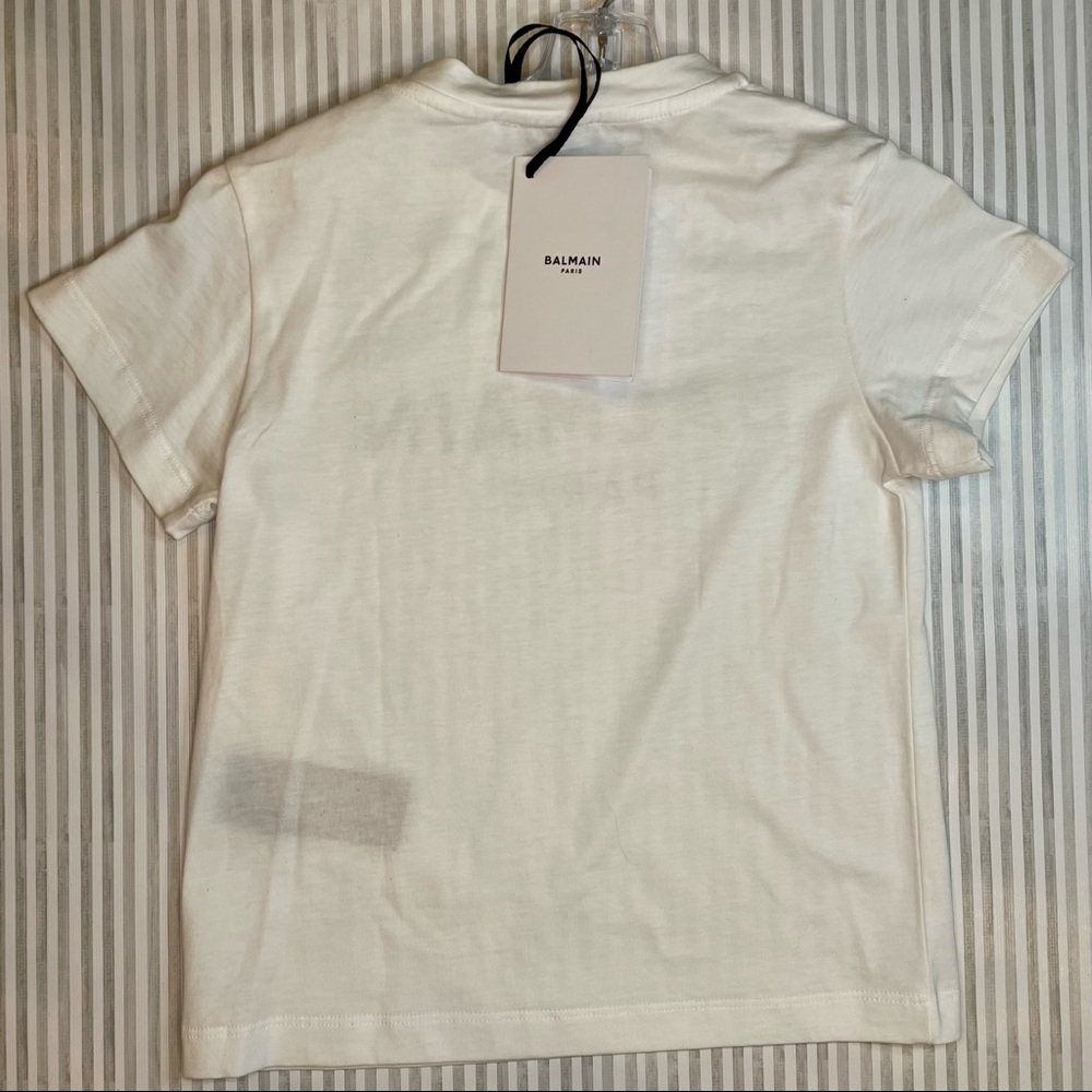 NWT! BALMAIN Girls White T-Shirt Sz. 4Y - Picture 6 of 7